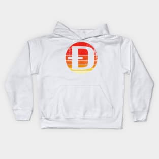 Dogecoin Vintage Sunset Kids Hoodie